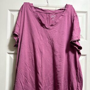 24/7 Maurices Shirt Short Sleeve V-Neck Women's 3X